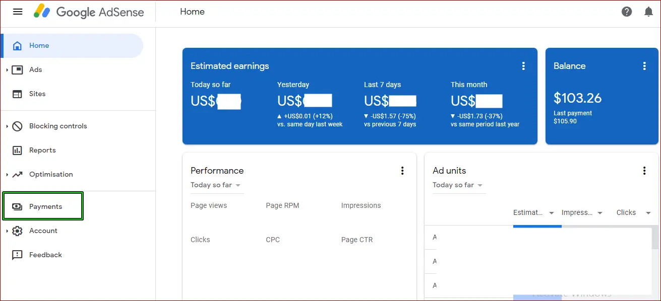 Google Adsense Payment