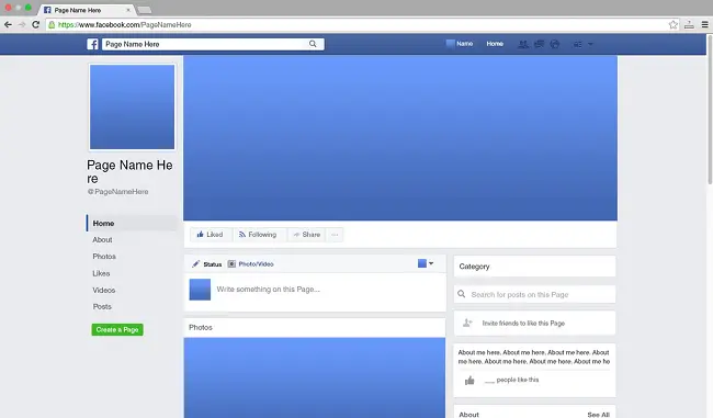 Create a Facebook page