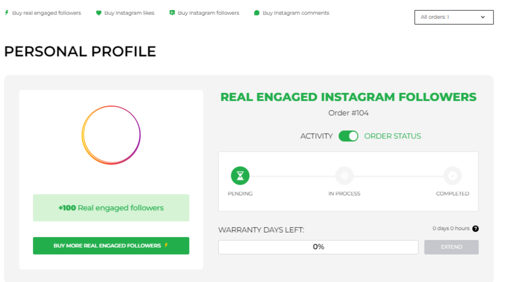 velesty dashboard